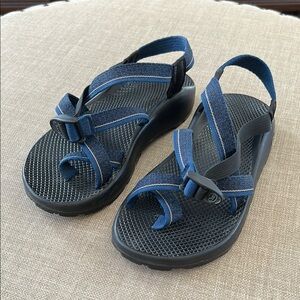 Chaco Blue and Black Sport Sandals with Adjustable Straps